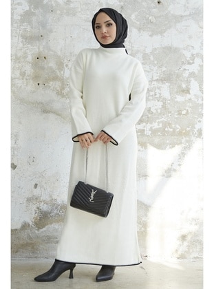 White - Polo neck - Knit Dresses - InStyle