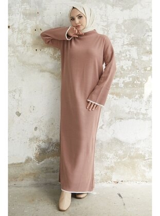 Dusty Rose - Polo neck - Knit Dresses - InStyle