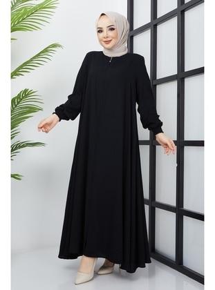 Black - Plus Size Abaya - Hafsa Mina