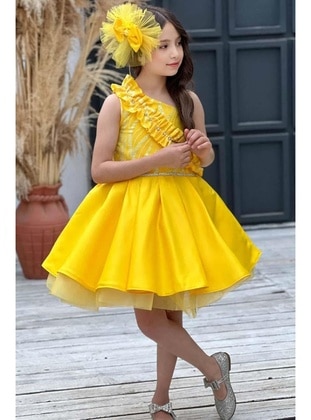 Yellow - Girls` Evening Dress - Riccotarz