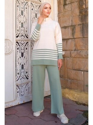 Mint Green - Knit Suits - Hafsa Mina