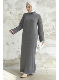 Anthracite - Polo neck - Knit Dresses