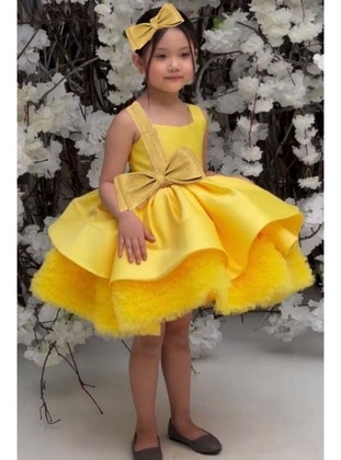 Yellow - Girls` Evening Dress - Riccotarz