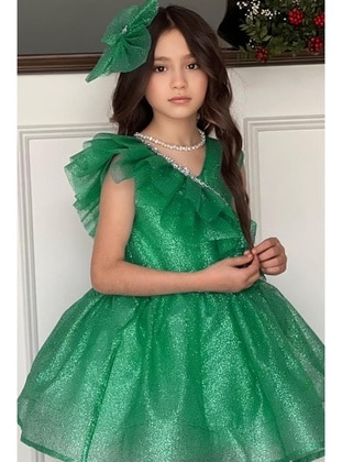 Green - Girls` Evening Dress - Riccotarz