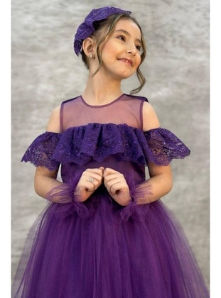 Purple - Girls` Evening Dress - Riccotarz