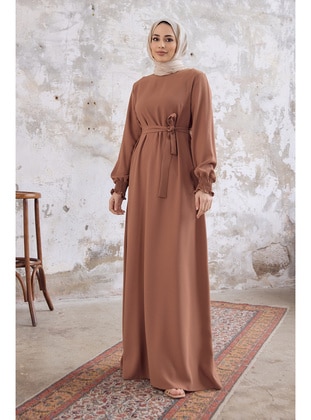 Camel - Plus Size Dress - Vavinor