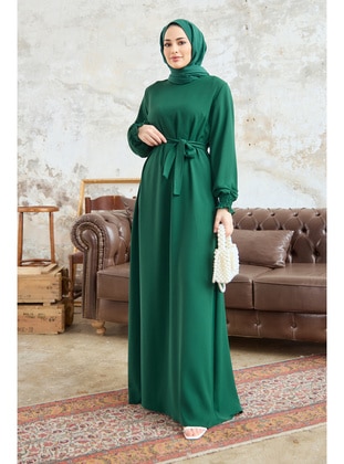 أخضر زمردي - فستان مقاس كبير - Vavinor