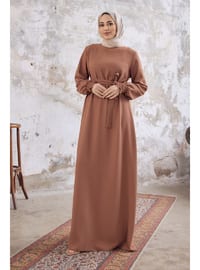 Camel - Plus Size Dress