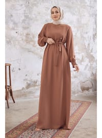 Camel - Plus Size Dress