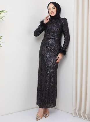 Fully Lined - Black - Evening Dresses - Olcay