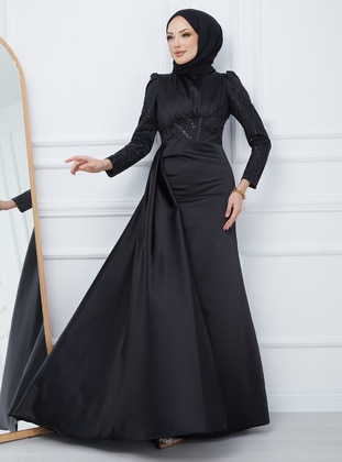 Black - Evening Dresses - Olcay