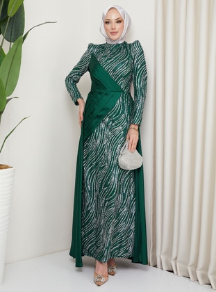 Green - Evening Dresses - Olcay