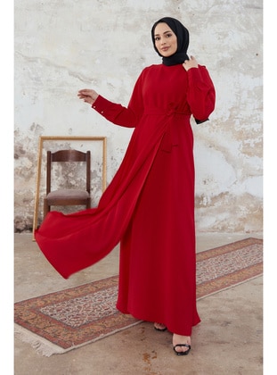 Red - Modest Dress - Vavinor