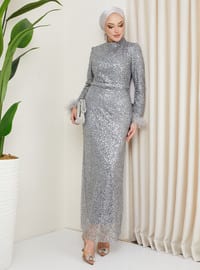 Fully Lined - Silver color - Evening Dresses