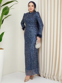 Fully Lined - Navy Blue - Evening Dresses