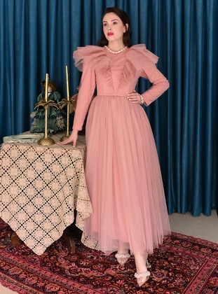 Pink - Evening Dresses - Ceylan Otantik