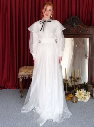 White - Evening Dresses - Ceylan Otantik