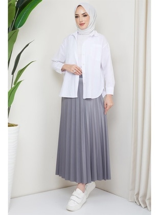 Grey - Skirt - Hafsa Mina
