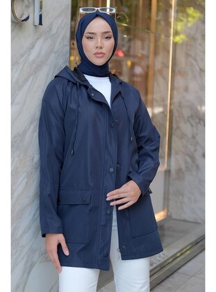 Navy Blue - Topcoat - Hafsa Mina
