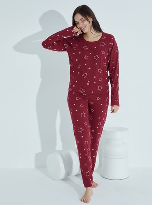 Burgundy - Pyjama Set - Tampap
