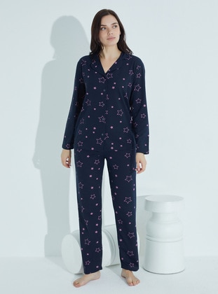 Navy Blue - Pyjama Set - Tampap