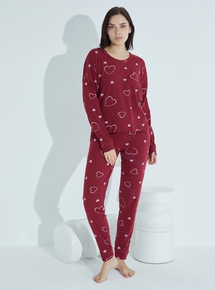 Burgundy - Pyjama Set - Tampap