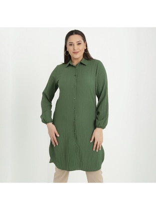 Green - Plus Size Tunic - GELİNCE