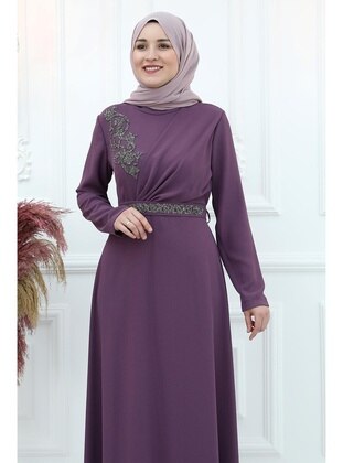 Lilac - Plus Size Evening Dress - Amine Hüma