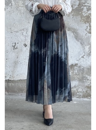 Dark Navy Blue - Fully Lined - Skirt - InStyle