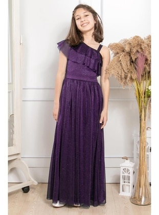 Purple - Girls` Evening Dress - MFA Moda