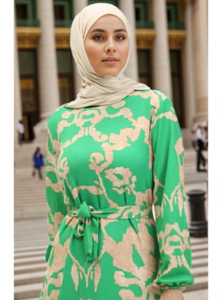 Green - Modest Dress - Layda Moda