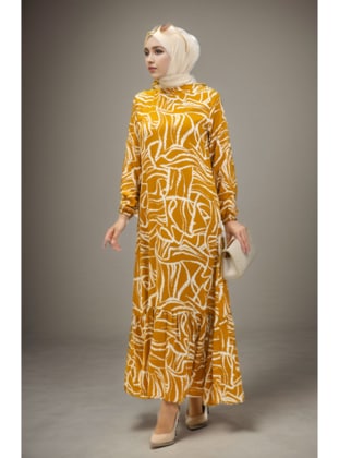 Mustard - Modest Dress - Layda Moda