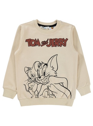 Stone Color - Boys` Sweatshirt - Tom & Jerry
