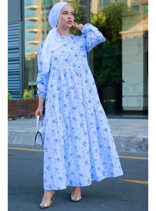Blue - Modest Dress - Hafsa Mina