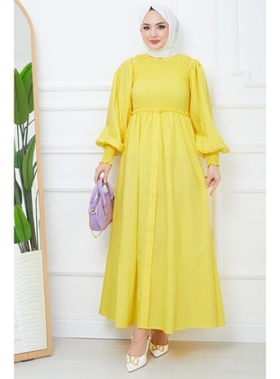 Yellow - Modest Dress - Hafsa Mina