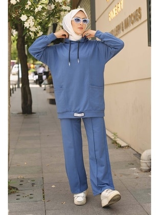Indıgo Two Yarn Hijab Suit With Front Tag