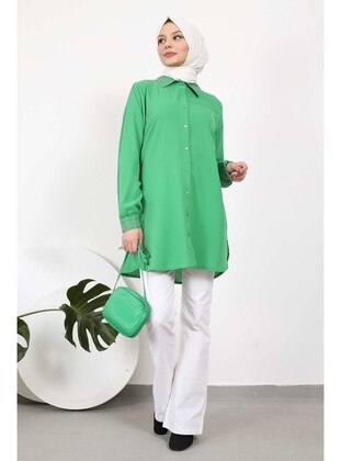 Green - Plus Size Tunic - İmaj Butik