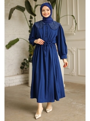 Colorless - Fully Lined - Modest Dress - GİZCE