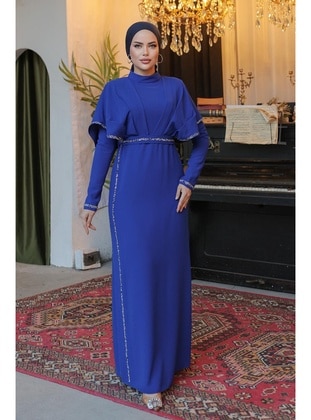 Saxe Blue - 1000gr - Modest Evening Dress - Hakimoda