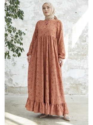 Brick Red - Modest Dress - InStyle