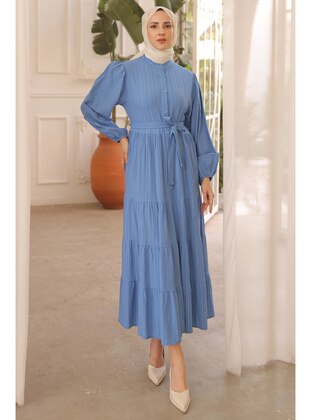Blue - Modest Dress - Benguen
