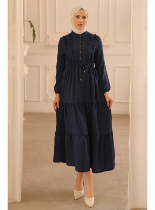 Navy Blue - Modest Dress - Benguen