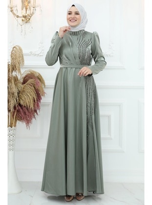 Green Almon - Modest Evening Dress - Amine Hüma