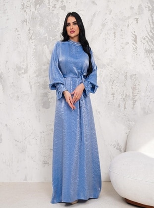 Blue - Modest Evening Dress - Maymara