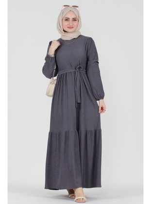 Grey - Modest Dress - Sevitli