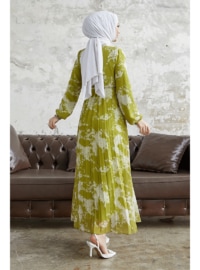 Olive Green - Fully Lined - Modest Dress