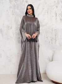 Dark Gray - Modest Evening Dress