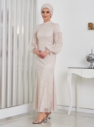 Cream - Modest Evening Dress - Rana Zenn