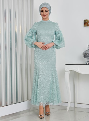 Mint Green - Modest Evening Dress - Rana Zenn