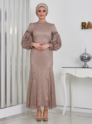 Milky Brown - Modest Evening Dress - Rana Zenn